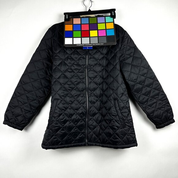 NWT 32 Degrees Heat Women's Full Zip Black Puffer Jacket Quilted | Size L - Picture 15 of 15
